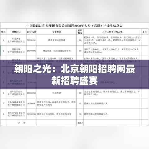 朝阳之光:北京朝阳招聘网最新招聘盛宴