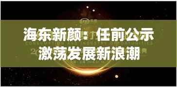 海东新颜:任前公示激荡发展新浪潮