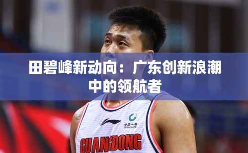 田碧峰新动向:广东创新浪潮中的领航者
