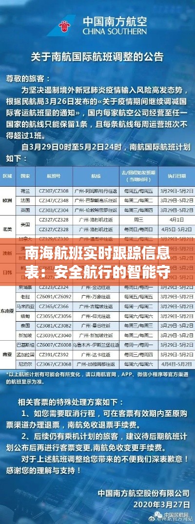 南海航班实时跟踪信息表：安全航行的智能守护