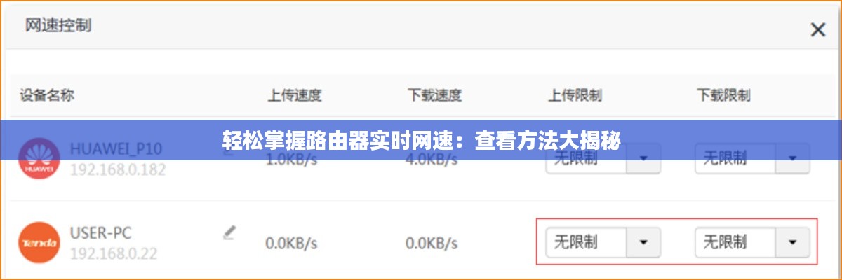 轻松掌握路由器实时网速:查看方法大揭秘