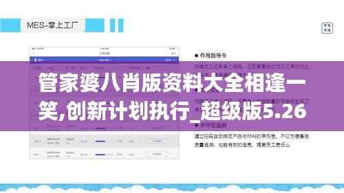 管家婆八肖版资料大全相逢一笑,创新计划执行_超级版5.263