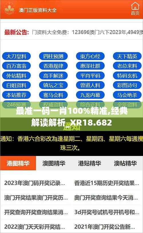最准一码一肖100%精准,经典解读解析_XR18.682
