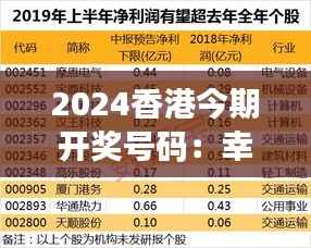 2024香港今期开奖号码:幸运数字的秘密预判