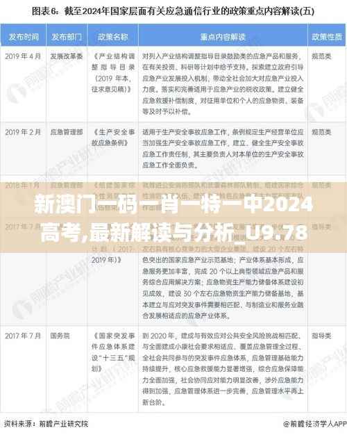 新澳门一码一肖一特一中2024高考,最新解读与分析_U9.788
