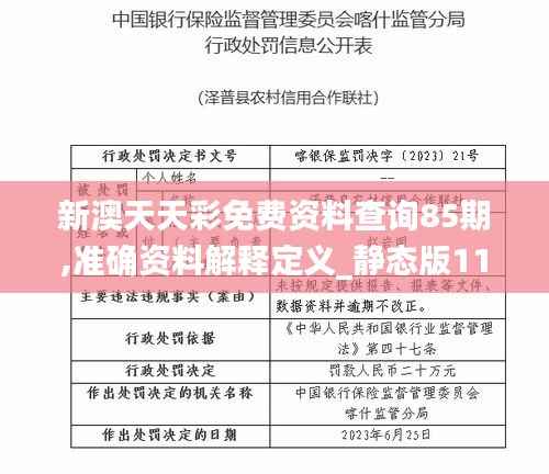新澳天天彩免费资料查询85期,准确资料解释定义_静态版110.584