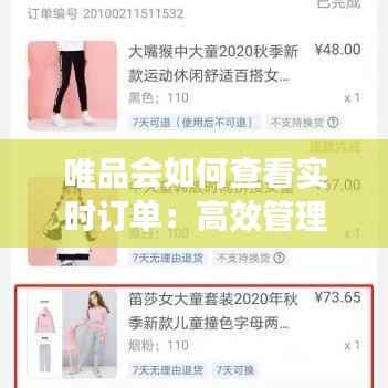 唯品会如何查看实时订单：高效管理与客户体验的完美结合