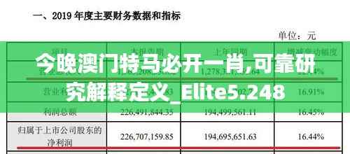 今晚澳门特马必开一肖,可靠研究解释定义_Elite5.248