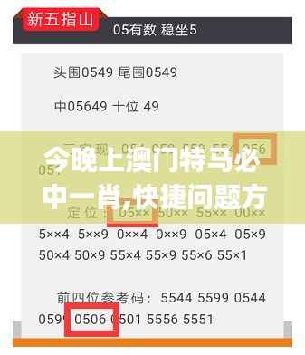 今晚上澳门特马必中一肖,快捷问题方案设计_专家版5.409