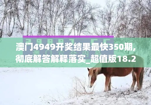 澳门4949开奖结果最快350期,彻底解答解释落实_超值版18.218