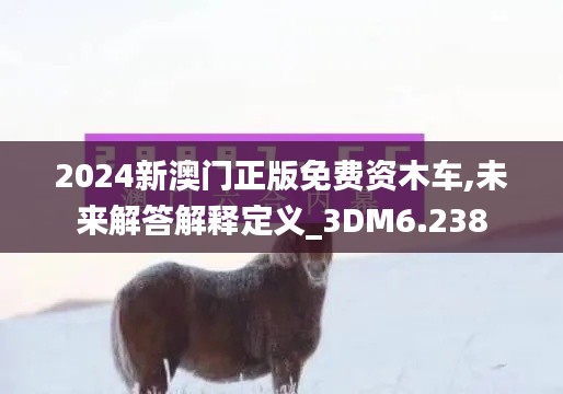 2024新澳门正版免费资木车,未来解答解释定义_3DM6.238