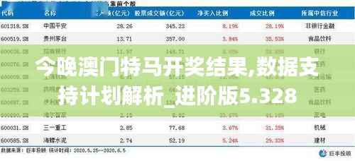 今晚澳门特马开奖结果,数据支持计划解析_进阶版5.328
