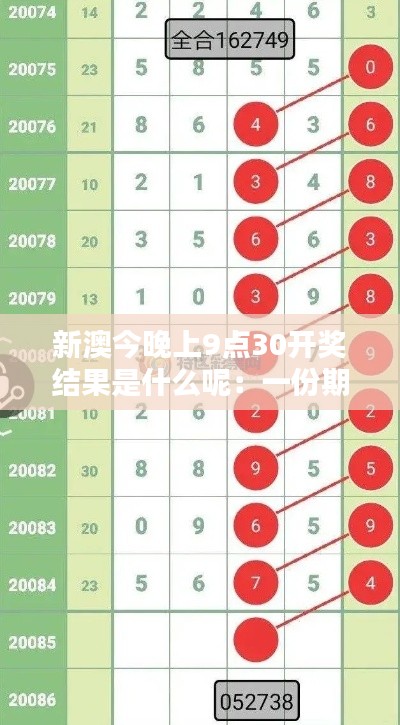 新澳今晚上9点30开奖结果是什么呢:一份期待的揭晓,今晚的幸运之星即将诞生