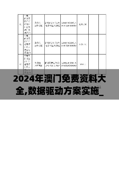 2024年澳门免费资料大全,数据驱动方案实施_限定版3.795