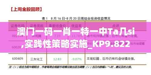 澳门一码一肖一特一中Ta几si,实践性策略实施_KP9.822