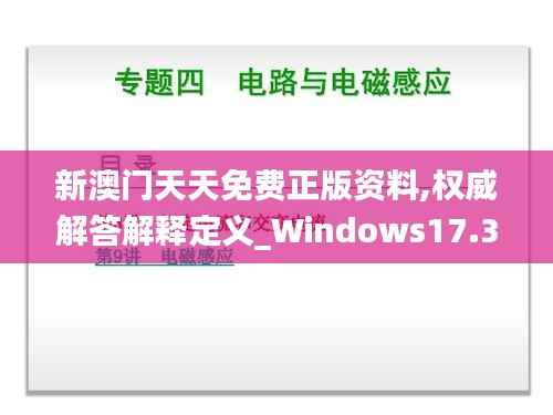 新澳门天天免费正版资料,权威解答解释定义_Windows17.369