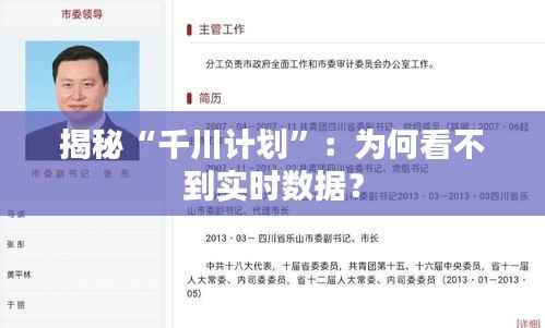 揭秘“千川计划”：为何看不到实时数据？