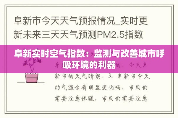 阜新实时空气指数:监测与改善城市呼吸环境的利器