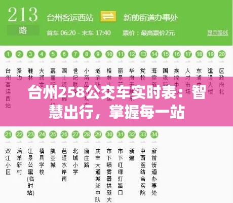 台州258公交车实时表:智慧出行,掌握每一站