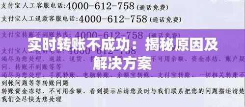 实时转账不成功:揭秘原因及解决方案