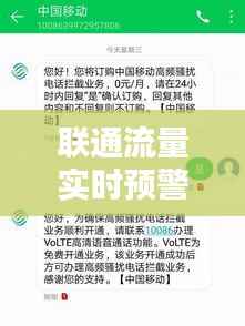 联通流量实时预警短信:守护您的移动生活,让您无忧畅享网络