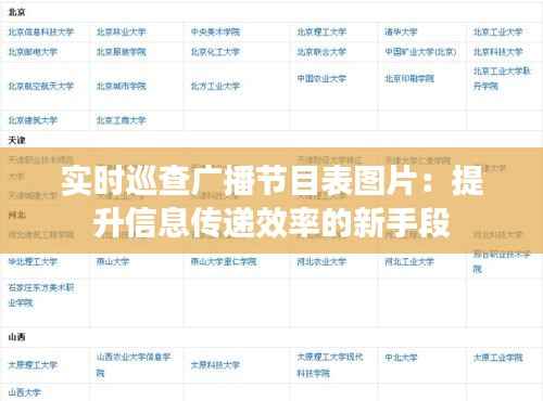 实时巡查广播节目表图片：提升信息传递效率的新手段