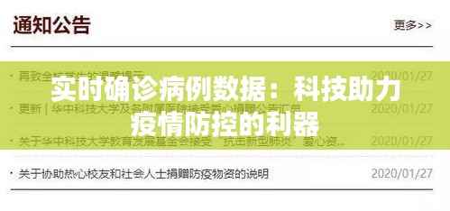 实时确诊病例数据：科技助力疫情防控的利器