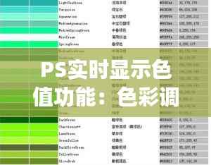 PS实时显示色值功能:色彩调整的得力助手
