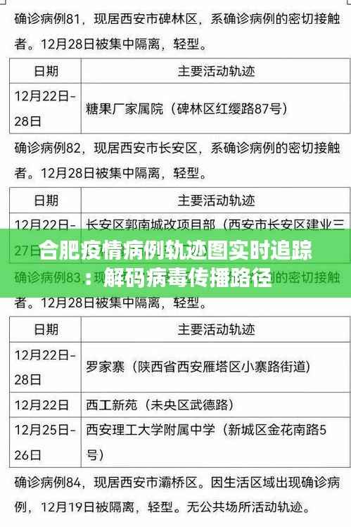 合肥疫情病例轨迹图实时追踪:解码病毒传播路径