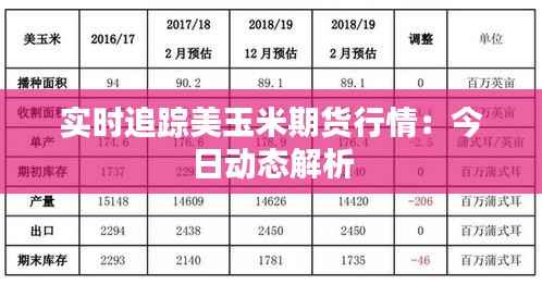 实时追踪美玉米期货行情：今日动态解析