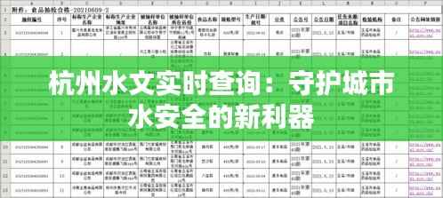 杭州水文实时查询：守护城市水安全的新利器