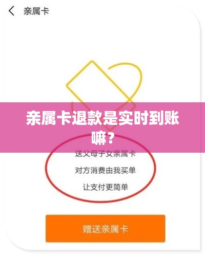 亲属卡退款是实时到账嘛?