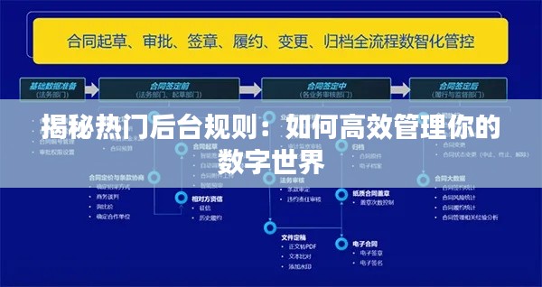 揭秘热门后台规则：如何高效管理你的数字世界