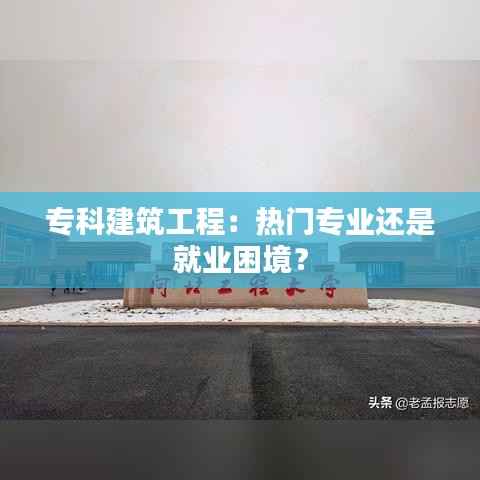 专科建筑工程:热门专业还是就业困境?