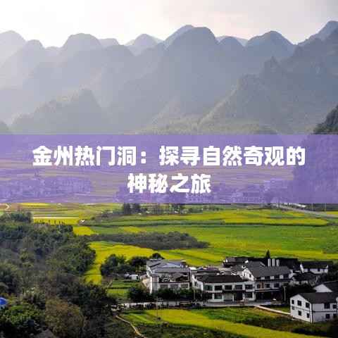 金州热门洞：探寻自然奇观的神秘之旅