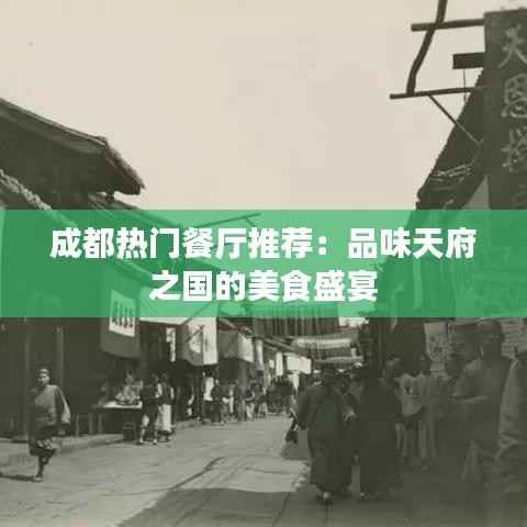 成都热门餐厅推荐:品味天府之国的美食盛宴