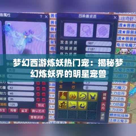 梦幻西游炼妖热门宠:揭秘梦幻炼妖界的明星宠兽