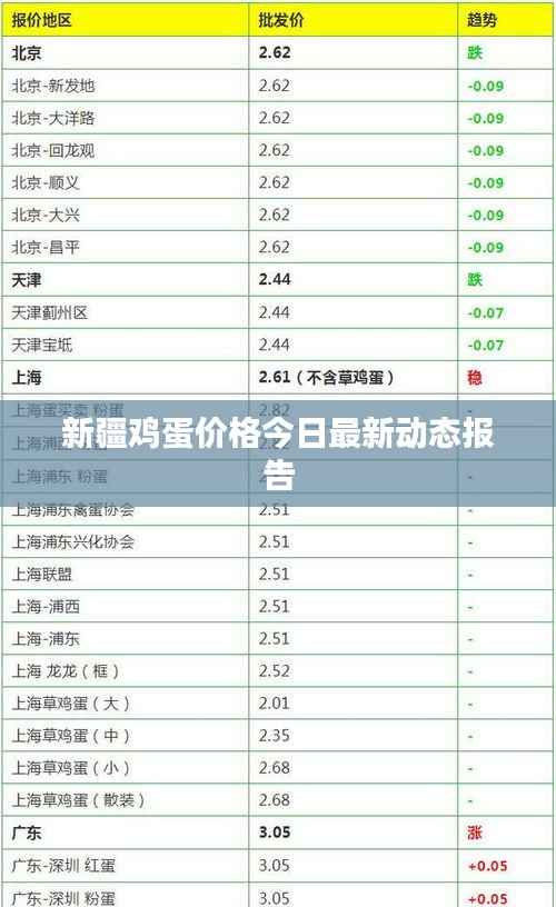 新疆鸡蛋价格今日最新动态报告