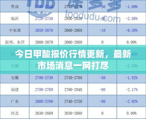 今日甲酸报价行情更新,最新市场消息一网打尽