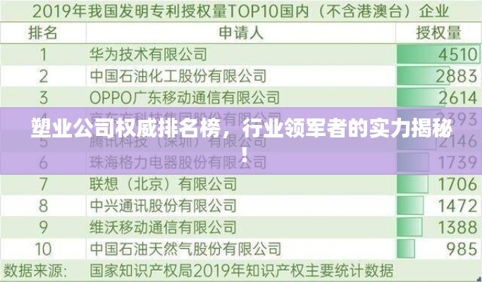 塑业公司权威排名榜,行业领军者的实力揭秘!