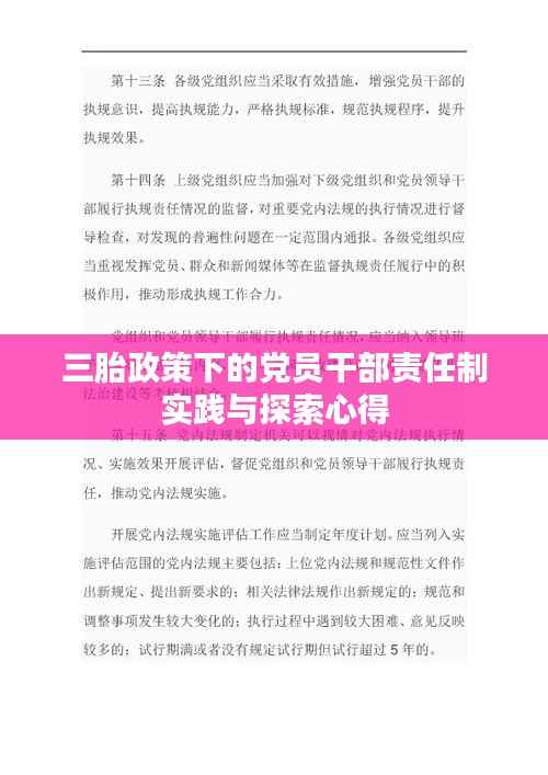 三胎政策下的党员干部责任制实践与探索心得