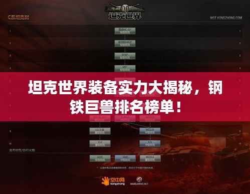 坦克世界装备实力大揭秘,钢铁巨兽排名榜单!