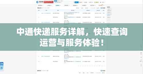 中通快递服务详解,快速查询运营与服务体验!