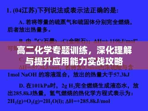 高二化学专题训练,深化理解与提升应用能力实战攻略