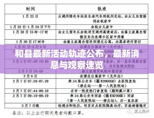 和县最新活动轨迹公布,最新消息与观察速览