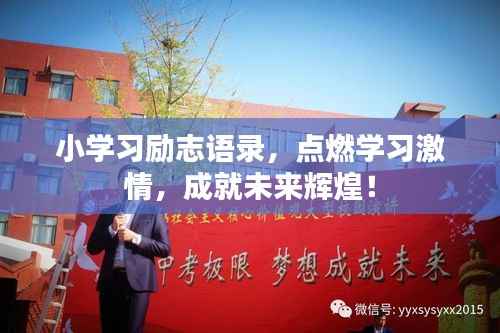 小学习励志语录,点燃学习激情,成就未来辉煌!