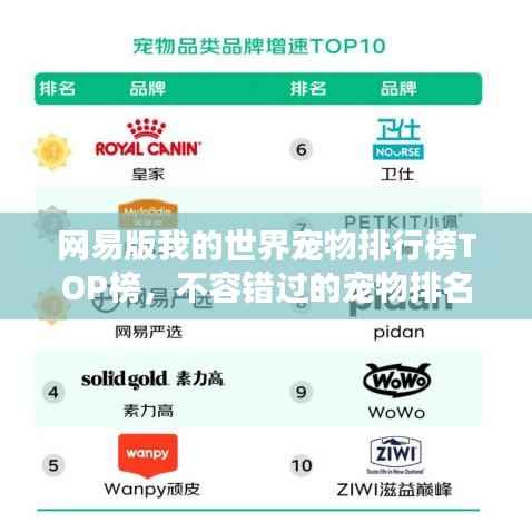 网易版我的世界宠物排行榜TOP榜,不容错过的宠物排名!