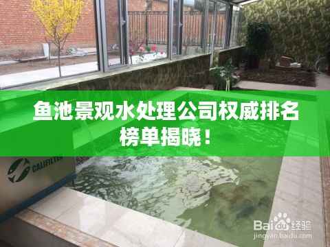 鱼池景观水处理公司权威排名榜单揭晓!
