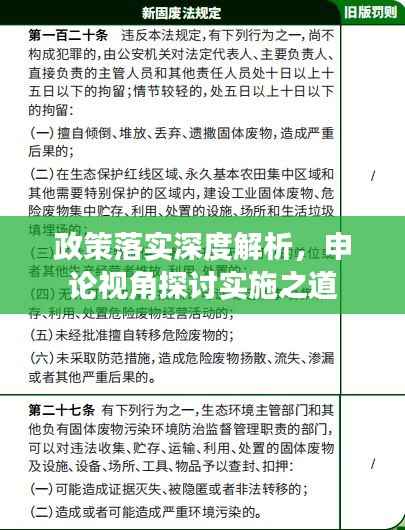 政策落实深度解析,申论视角探讨实施之道