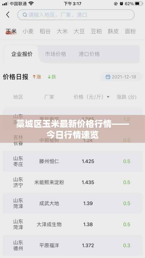 藁城区玉米最新价格行情——今日行情速览